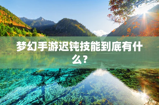 梦幻手游迟钝技能到底有什么？