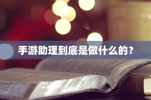 手游助理到底是做什么的？