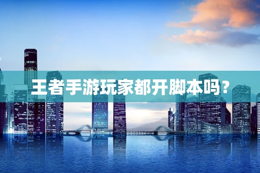 王者手游玩家都开脚本吗？