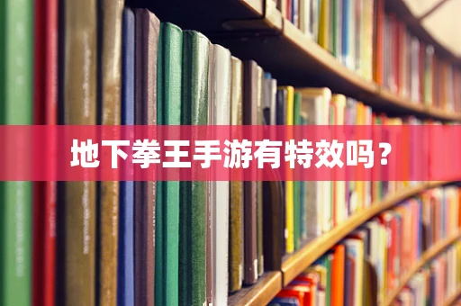 地下拳王手游有特效吗？