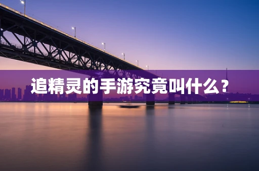追精灵的手游究竟叫什么？