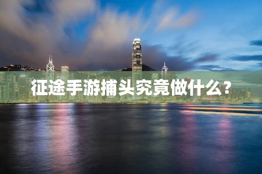 征途手游捕头究竟做什么？