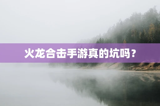 火龙合击手游真的坑吗？