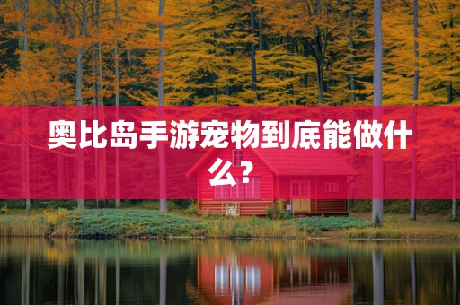 奥比岛手游宠物到底能做什么？